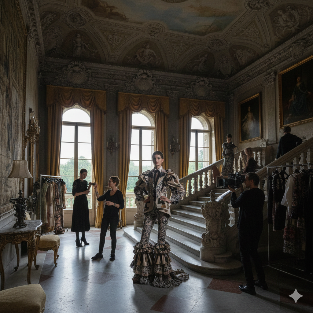 Fashion shooting in villa storica